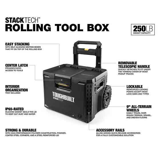 Скринька для інструментів TOUGHBUILT StackTech Rolling Tool Box TB-B1-B-70R Одеса