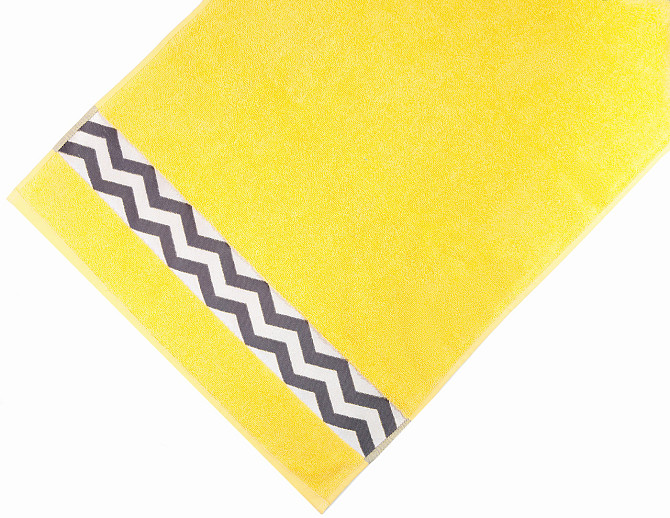 Комплект махровых полотенец Ideal Textile с бордюром 2 шт (50х90см + 70х140см) Жовтий Черновцы - изображение 3