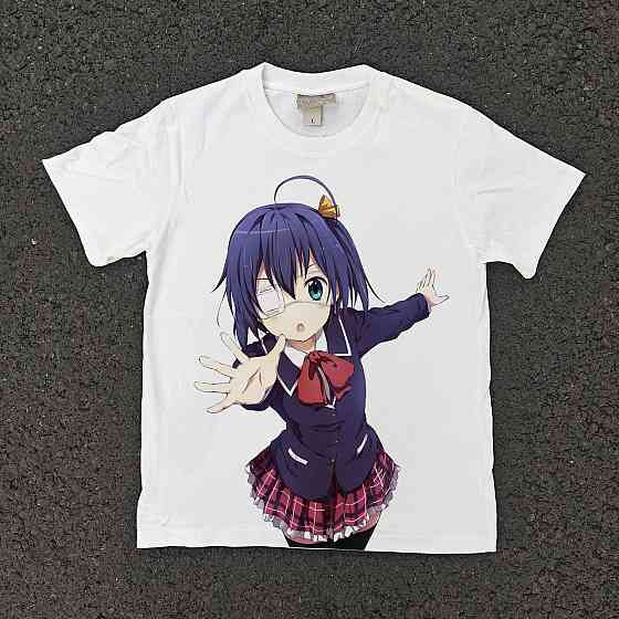 Футболка для хлопчика з принтом аніме Аніме Лове Кхунібйоу Отхер оверсайз (зріст від 165 до 180) Чорний Дніпро