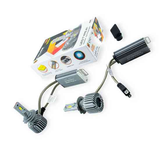 Автолампа LED H7, Н18 12V-24V Type 41 v2 100W 5700K 18000L радиатор с вентилятором и обманкой Мукачево