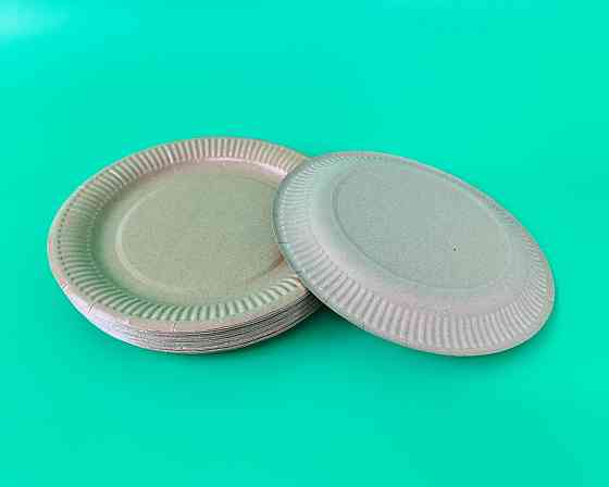 Бумажная тарелка 100шт 23см Крафт (1 пачка) Харьков