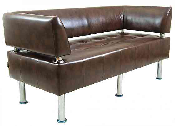 Диван Titan Office двійка зі спинкою та підлокітниками 1550х650х750 Коричневий Київ