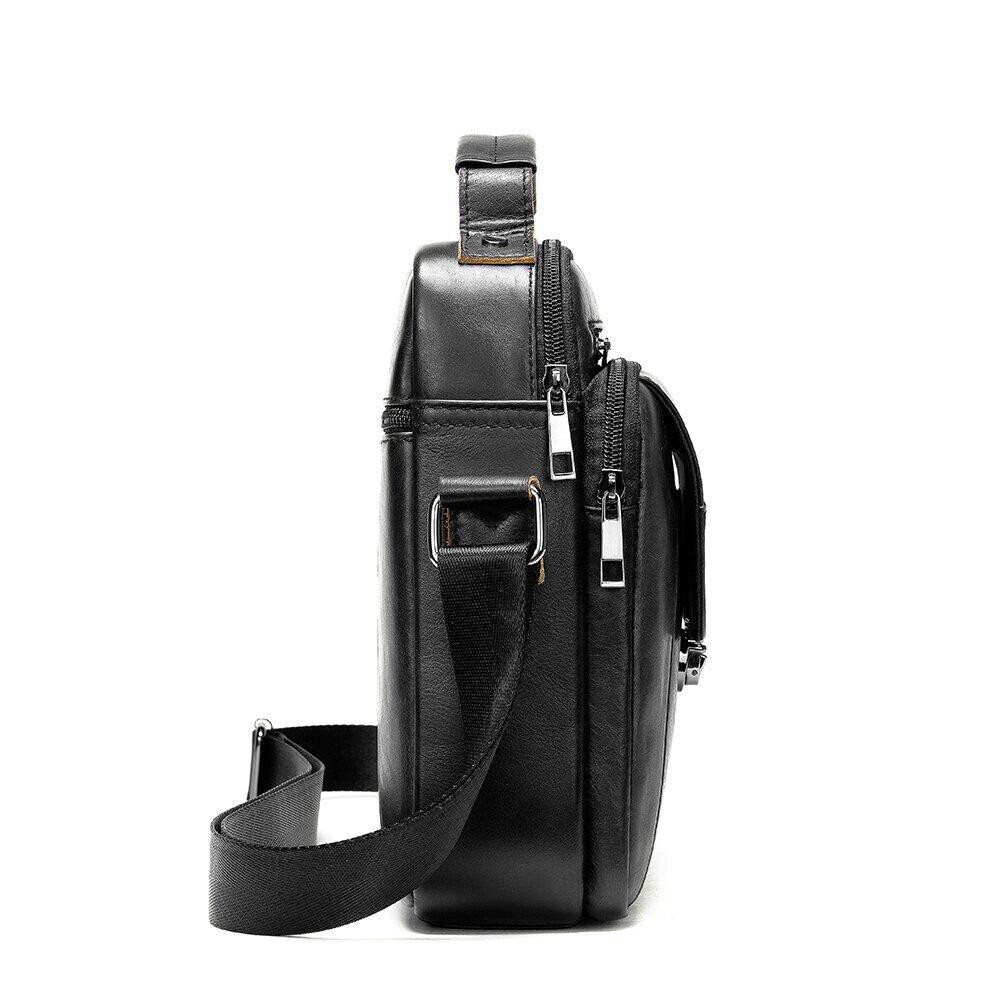 Сумка чоловіча з натуральної шкіри Чорна (Vintage) Київ - фото 16