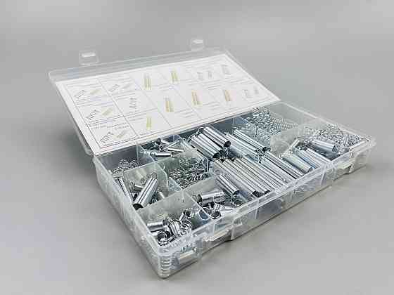 Пружинний комплект оцинковані подовжувачі та компресійна промислова пружина 16 видів 200 шт у коробці Мукачево