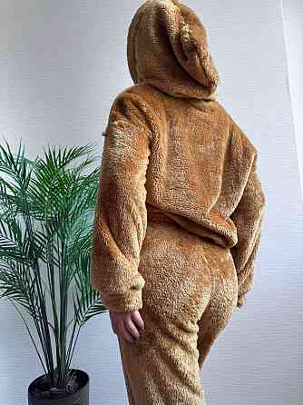 Теплий жіночий плюшевий костюм двойка плюшеве двостороннє хутро Пісочний Одеса