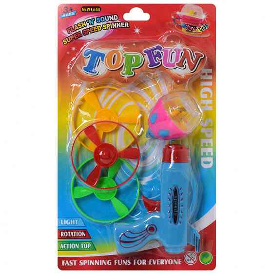 Пистолет запускалка 380-1 с юлой Синий Винница