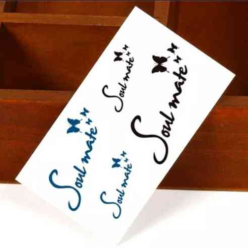 Перекладна татуювання на тіло "Написи і метелики" - розмір стікера 10*6см Київ