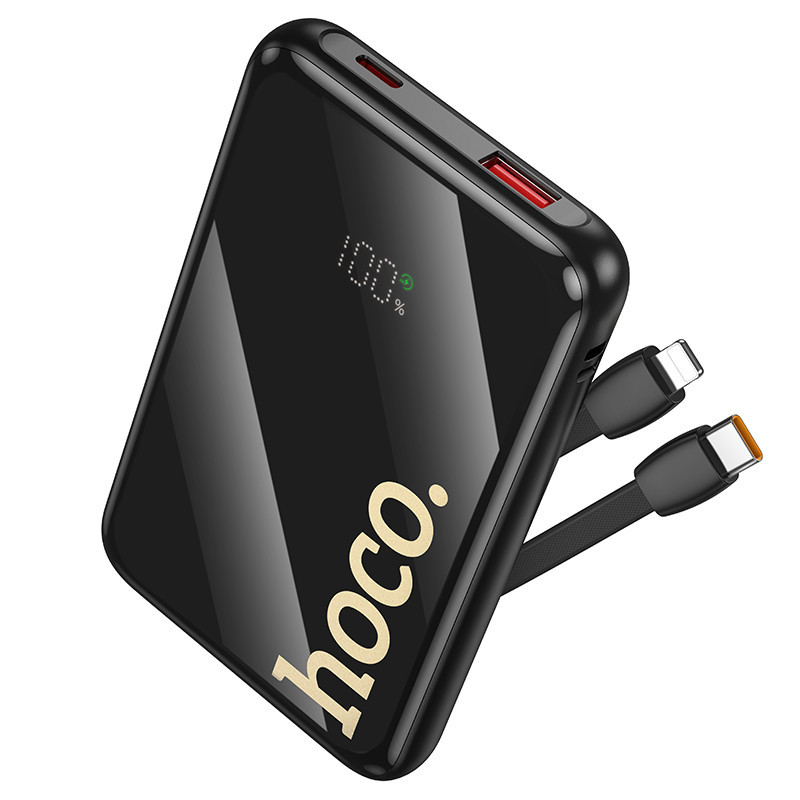 Павербанк 10000 mAh HOCO Q37 Graceful 22.5W+PD20W быстрая зарядка 2 кабеля черный power bank повербанк Одесса - изображение 1