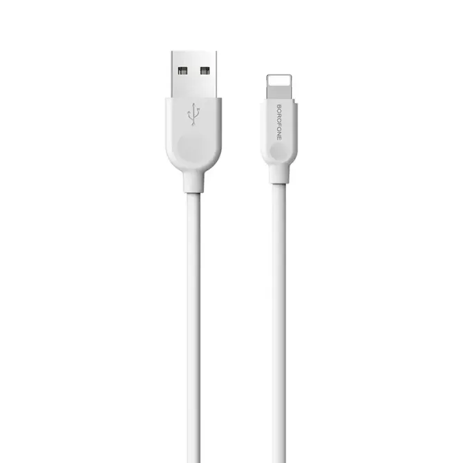 Кабель USB - Lightning 2 м, 2.4 А, ПВХ, прямі роз'єми, Borofone BX14 LinkJet, максимальний струм 2.4 Київ - фото 5