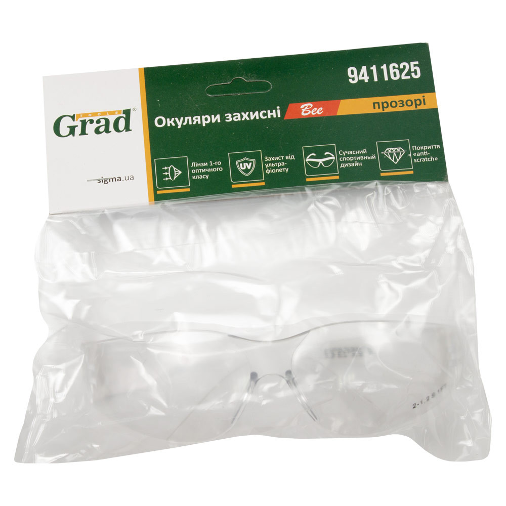 Grad Очки защитные Bee anti-scratch (прозрачные) GRAD (9411625) Коломия - фото 5