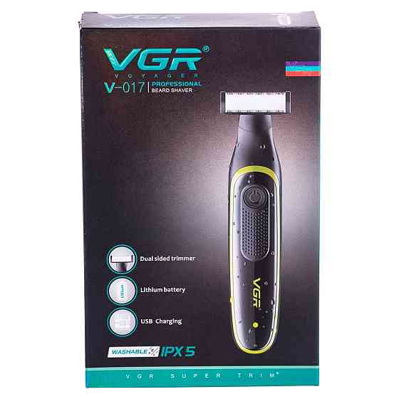 VGR Тример для волосся та бороди з 3 насадками Чорний VGR V-017 Коломия