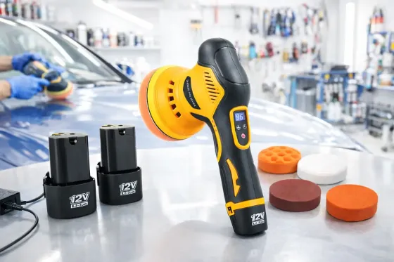 Аккумуляторная полировальная машинка 2 АКБ 1250W 12V с набором насадок Коломия