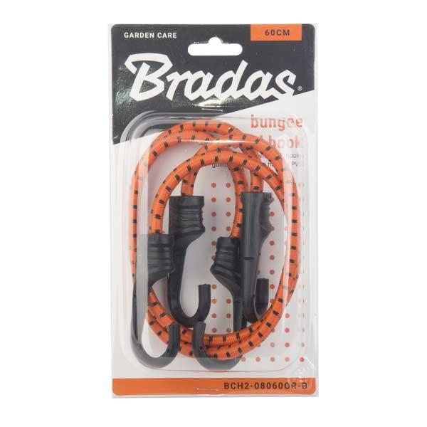 Шнур еластичний гумовий 60см х 2шт. з металевими гачками PVC BUNGEE CORD HOOK, BCH2-08060OR-B Київ - фото 2