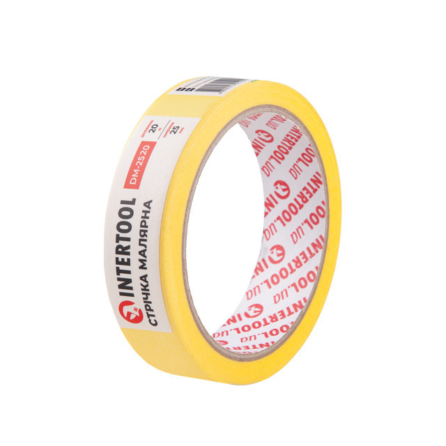Лента малярная 25мм, 20м, желтая INTERTOOL DM-2520 Киев - изображение 1