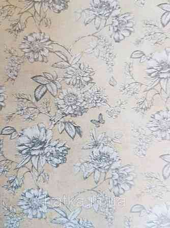 Шпалери вінілові Grandeco One roll one motif 2 SN6001 панно листя гілки метелики на квіти жовто-коричневому Київ