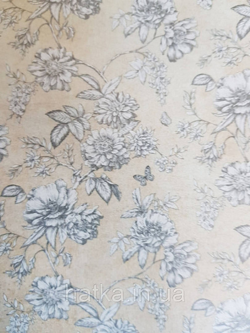 Шпалери вінілові Grandeco One roll one motif 2 SN6001 панно листя гілки метелики на квіти жовто-коричневому Київ - фото 3