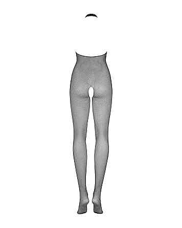 Бодистокинг из мелкой сетки с открытой грудью и доступом Obsessive Bodystocking N101 S/M/L, черный, Sex Aura Киев