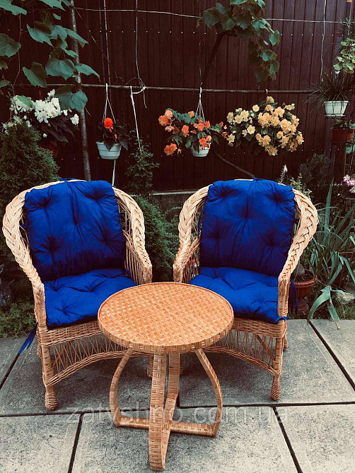 Крісла плетені з журнальним столом із лози | крісла плетені із лози | плетені столики крісла Київ - фото 3
