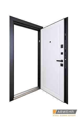 Двери входные, квартирные ABWEHR. Модель 516/517 RAIN Цвет Черная шагрень / Белый супермат 960 Киев