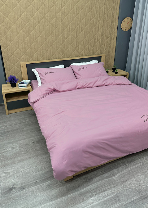 Комплект постільної білизни Сатин, Двоспальний 180х220 Ліловий (88-149) Київ - фото 4
