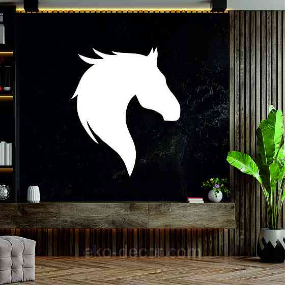 Декоративное настенное Панно «Лошадь», Декор на стену 90*75 см, Белый Киев