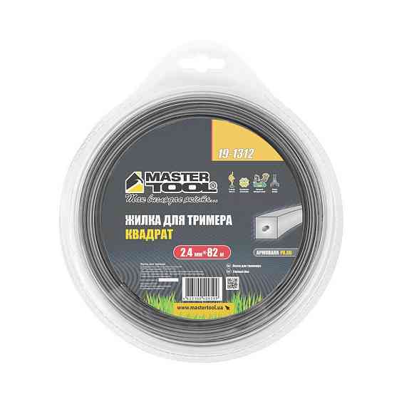 MASTERTOOL Жилка для тримера MASTERTOOL КВАДРАТ АРМОВАНИЙ 2,40 мм 82 м блістер 19-1312 Коломыя