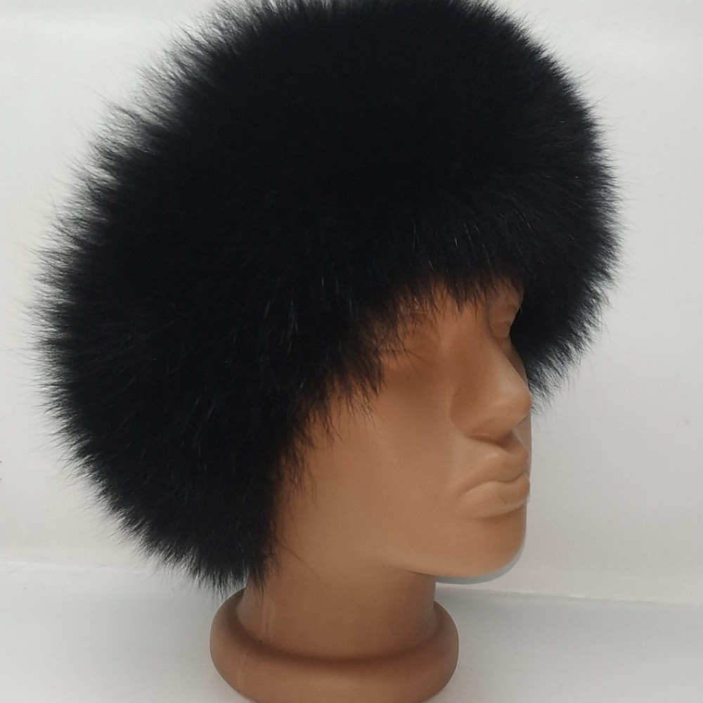 Меховая повязка на голову женская песцовая Черный Харьков - изображение 3