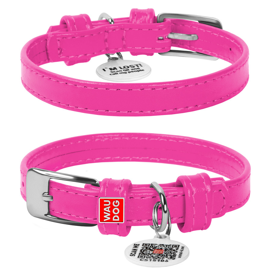 Нашийник для собак шкіряний WAUDOG Glamour з QR паспортом, без прикрас, XS, Ш 12 мм, Дов 21-29 Коломыя - изображение 3