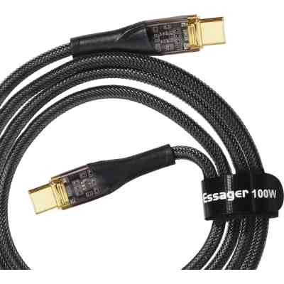 Дата кабель USB-C to USB-C 1.0m 100W black Essager (EXCTT1-XJ01-P) Винница