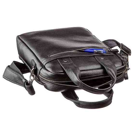 Чоловіча сумка вертикального формату SHVIGEL 11167 під А4 Чорна флотар Київ