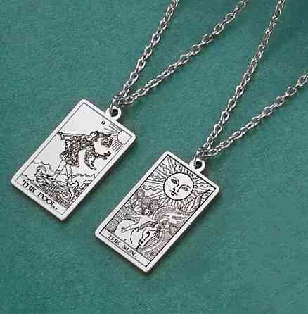 Підвіска Таро Шут на ланцюжку, кулон The Fool, прикраса таро срібляста Київ
