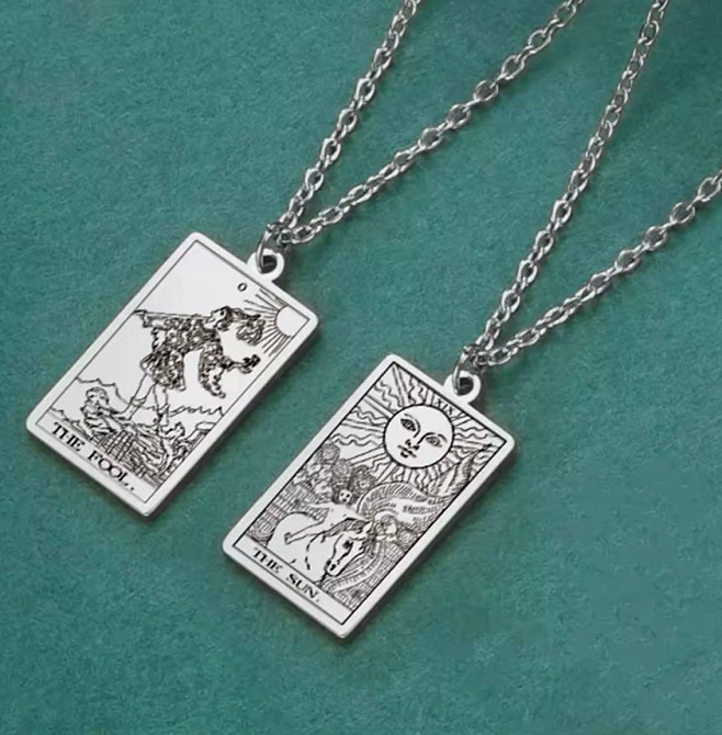 Подвеска Таро Шут на цепочке, кулон The Fool, украшение таро серебристое Киев - изображение 6