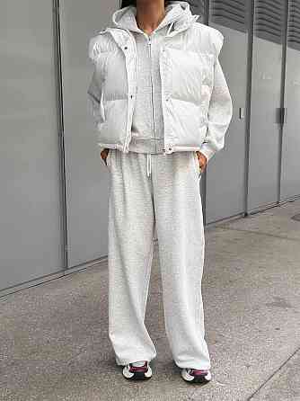 Жіночий стильний теплий костюм трійка з турецькой двонитки+ плащівка емі, Меланж 46 Одеса