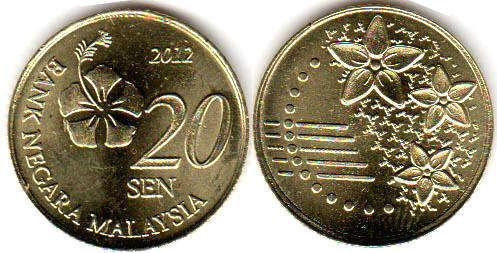 Malaysia Малайзия - 20 Sen 2012 UNC (БГ) Полтава - изображение 1