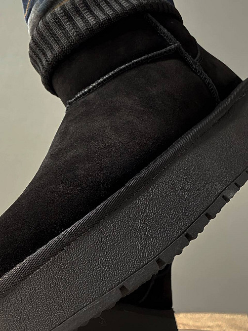 Угги женские Hengji 56-1 с манжетом носком на высокой подошве черные, 39, 25 см Киев - изображение 18