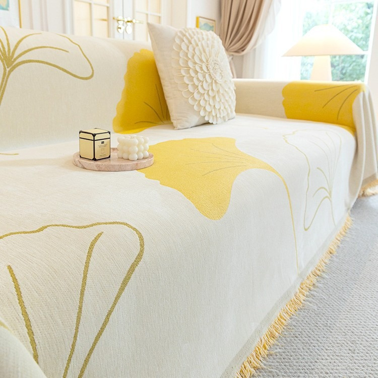 Плед покрывало на диван или кровать,чехол накидка 180х230 см для мягкой мебели см желтый с белым Каменец-Подольский - изображение 1