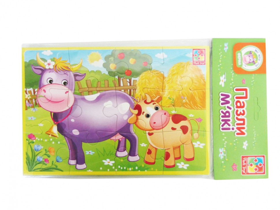 Дитячі м'які пазли "Тварини ферми" VT1103-44 формат А5 Вінниця - фото 1