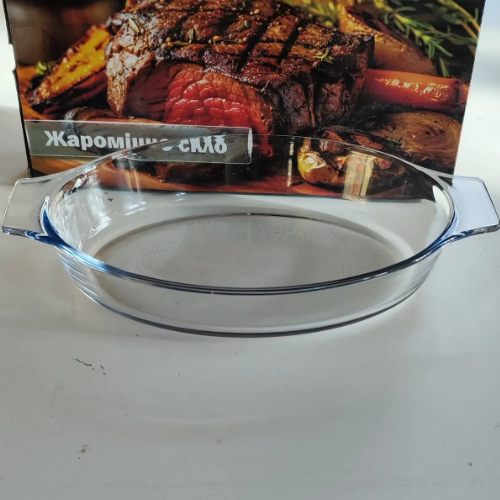 Ємність для запікання 27*15*4,5см овальна з ручками жароміцне скло 50013-02 S&T Житомир - изображение 3