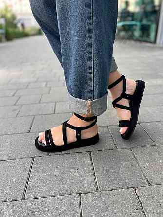 Louisa Босоніжки жіночі чорні Louisa Герда/1 літні з натуральної замші/Замшеві босоніжки на низ Коломыя