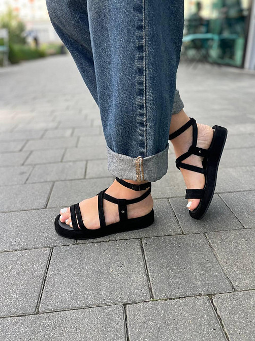 Louisa Босоніжки жіночі чорні Louisa Герда/1 літні з натуральної замші/Замшеві босоніжки на низ Коломыя - изображение 5