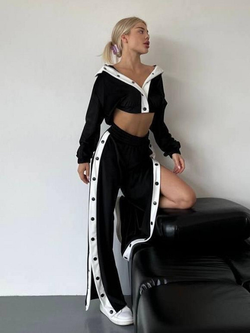 Жіночий стильний прогулянковий костюм-двійка плюш-велюр 46/48 Одеса - фото 5