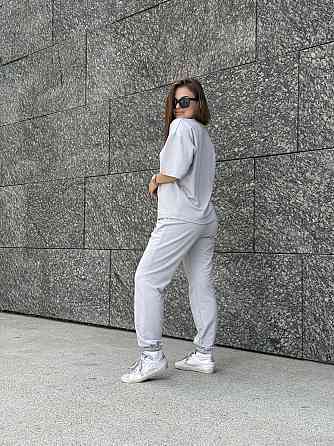 Спортивный костюм женский футболка и штаны джогеры Серый XS-S Харьков