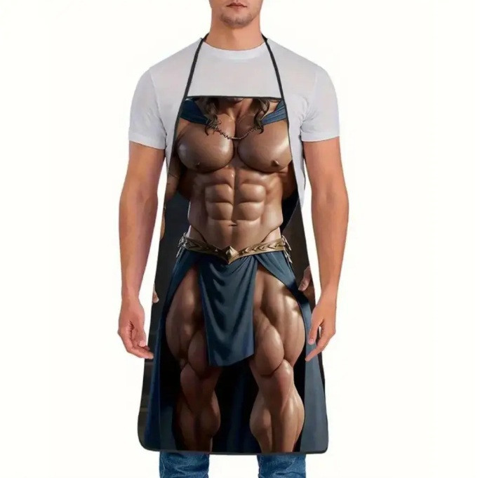 Фартук с приколом мужской с принтом воин торс для барбекю гриля и подарка Киев - изображение 6