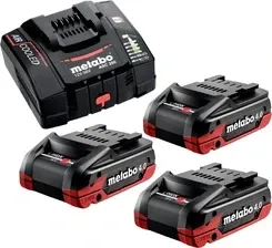 Podstawowy zestaw Metabo 3x Акумулятор LiHDX 18 V 4,0 Ah ( 624974000 ) + ładowarka ASC 290 627370000 Київ