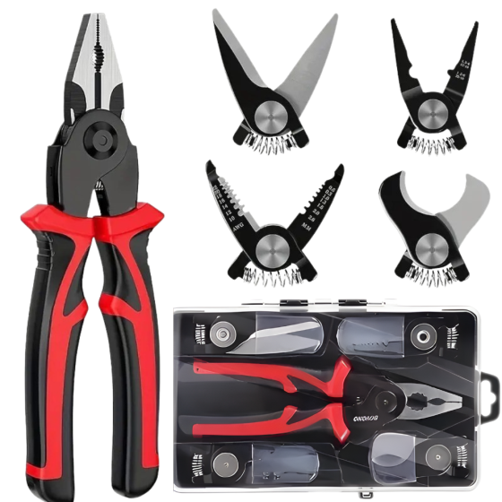 Плоскогубці набір багатофункціональний 5в1 зі змінними насадками, мультитул в пластиковому кейсі Кам'янець-Подільський