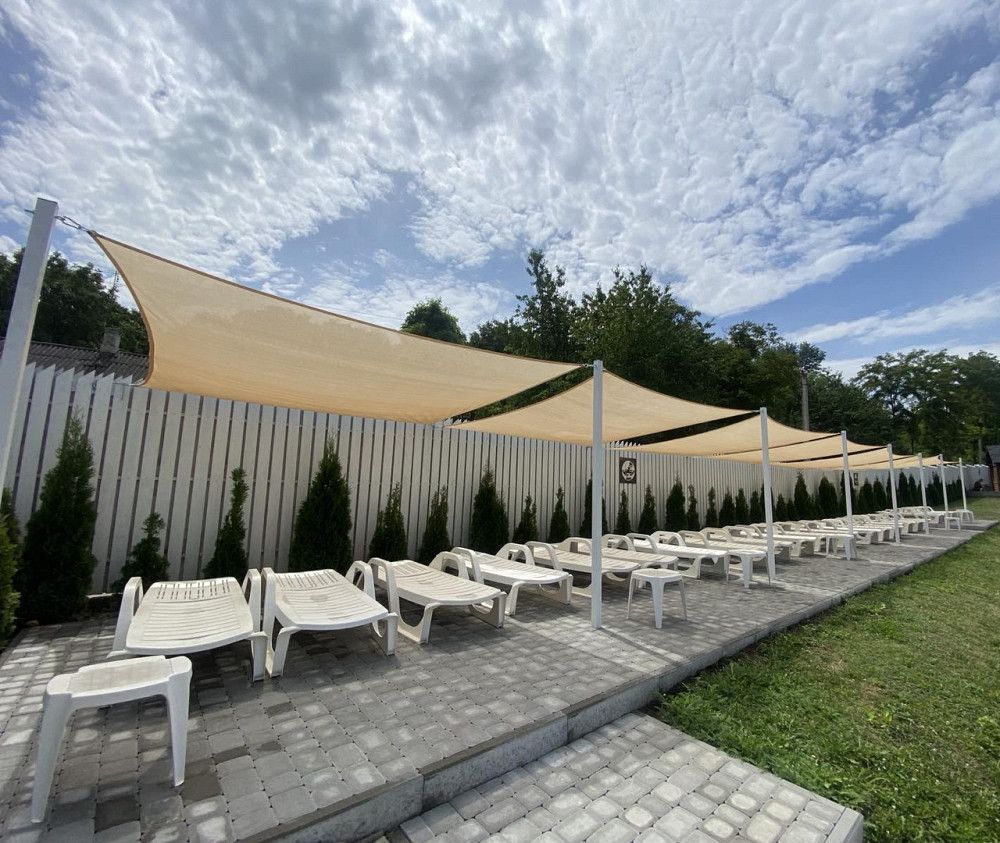 Тент навіс затіняючий прямокутний 4х10м Сітка (Бежевий) Вінниця - фото 6
