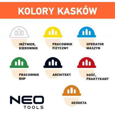 Каска захисна Neo Tools пластик ABS, пряжка для регулювання, помаранчева (97-225) Вінниця