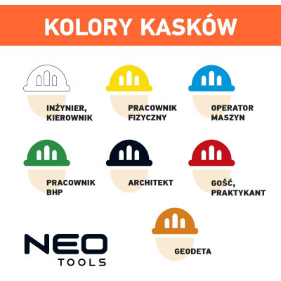 Каска захисна Neo Tools пластик ABS, пряжка для регулювання, помаранчева (97-225) Вінниця - фото 2