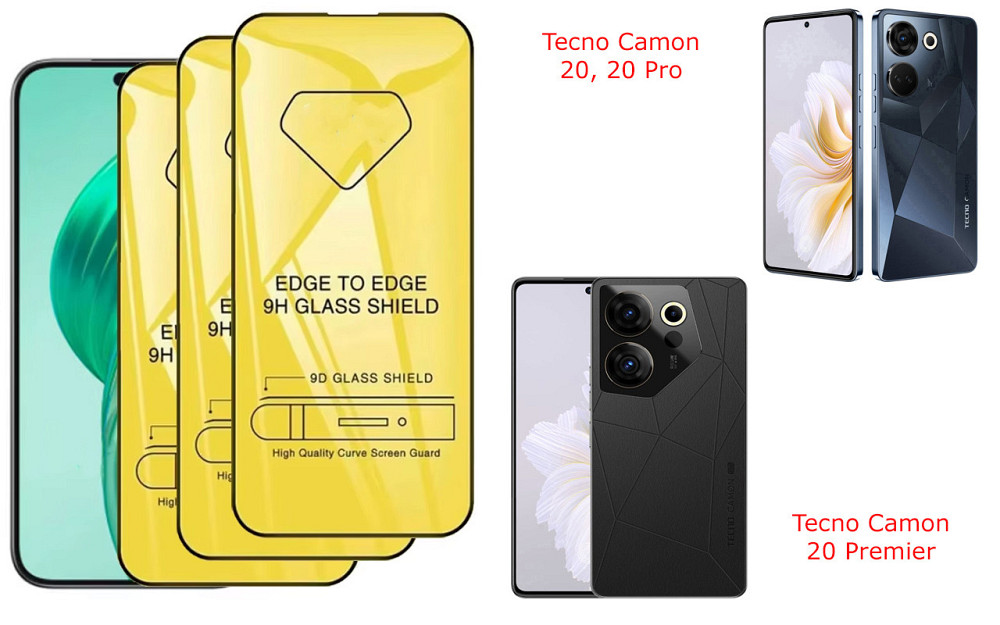 Защитное стекло DefenzoGlass для Tecno Camon 20, 20 Pro, 20 Premier – двойная прочность Киев - изображение 1