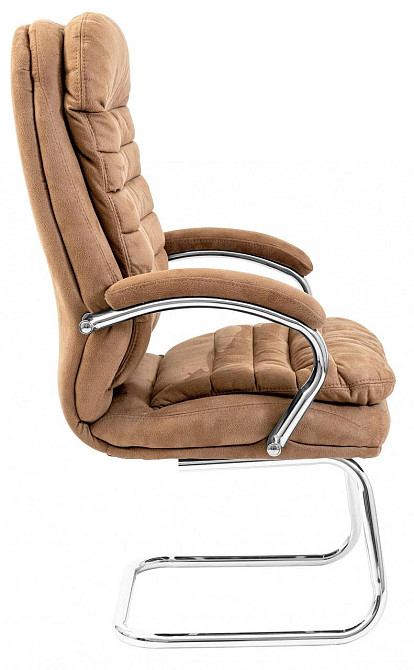 Офісне Конференційне Крісло Richman Valencia Mustang Caramel Хром CF Карамельний Київ - фото 3